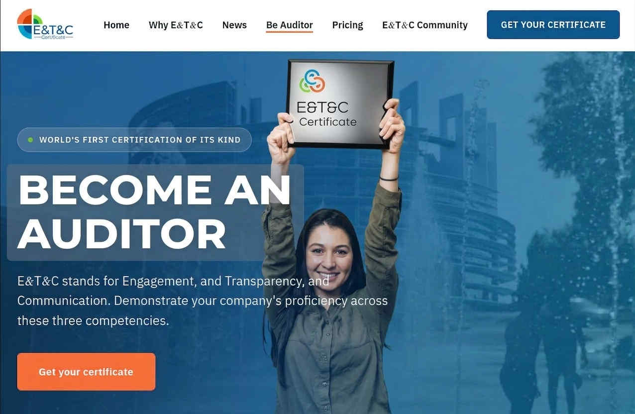 Reminder: E&T&C auditor training — 21 October 2026